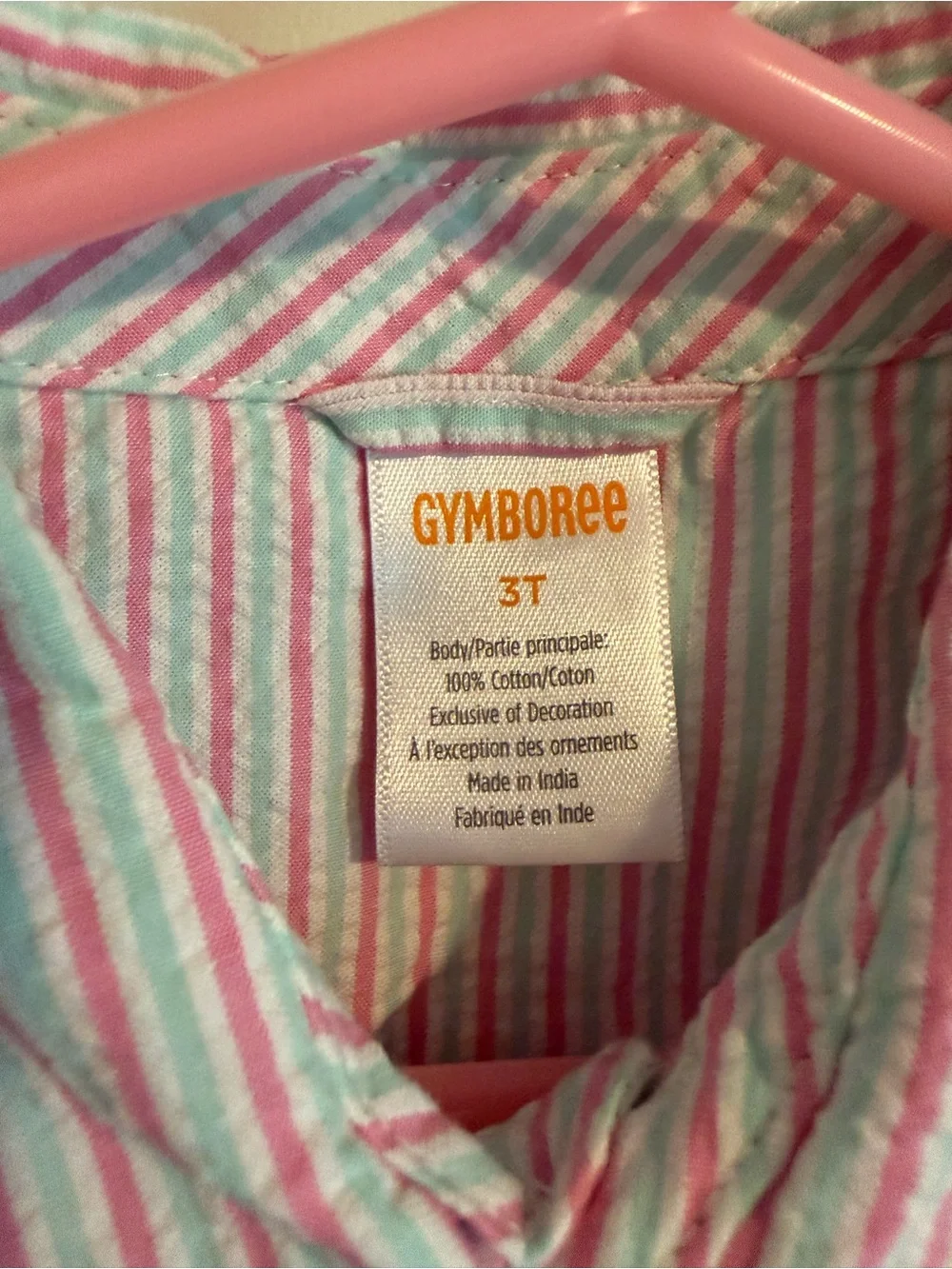 Gymboree Striped Button-Down Shirt with Flamingo Print and Matching Shorts Set